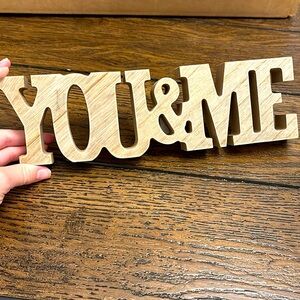 Wooden You & Me Sign